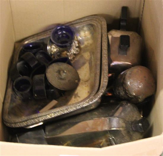Art Nouveau ink stand, binoculars, etc